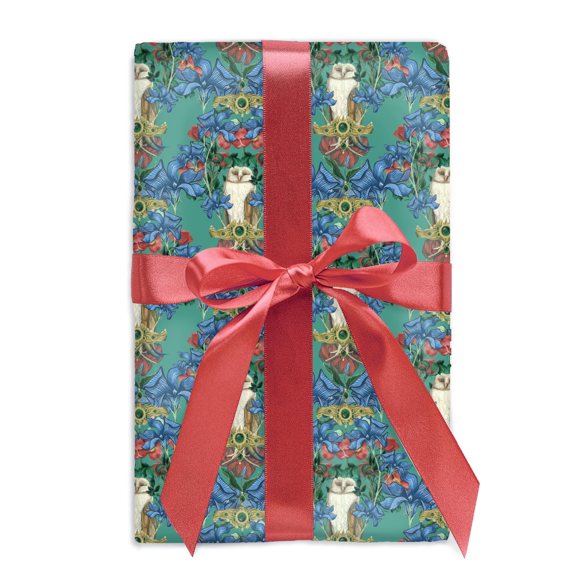Owl gift wrapping paper, Woodland quality gift wrap sheet + tag, Recyclable