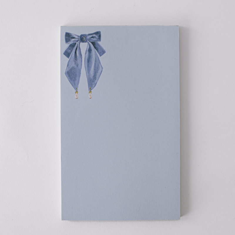 Antique Parisian Blue Bow Large Notepad