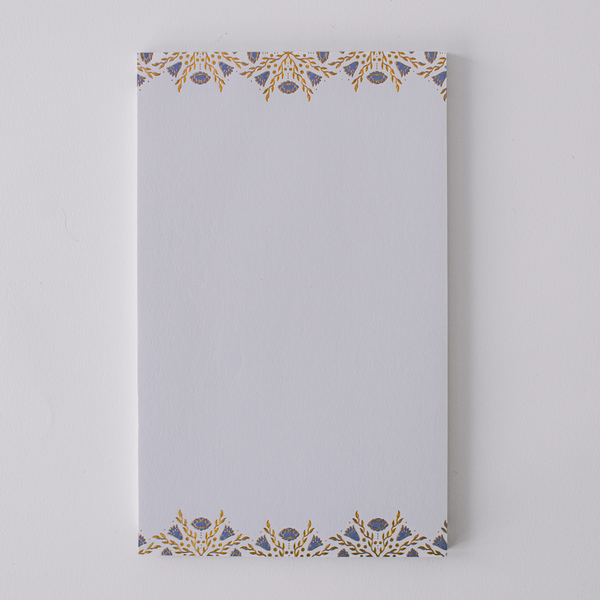 Folk Pattern Large Notepad - Bluebell