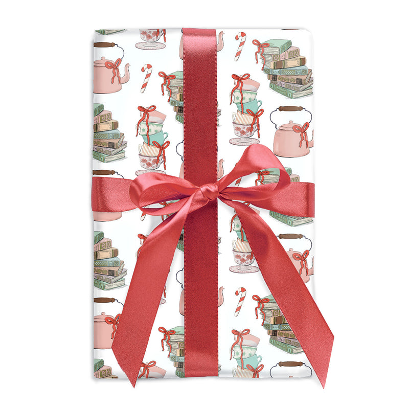 Tea and Books Holiday Gift Wrap