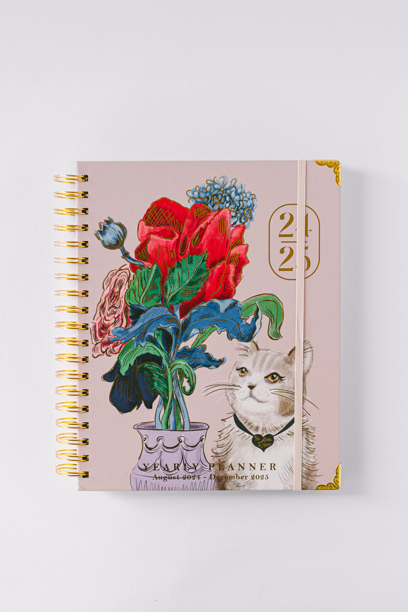 2025 The Time Is Meow 17-Month Weekly Large Spiral Planner