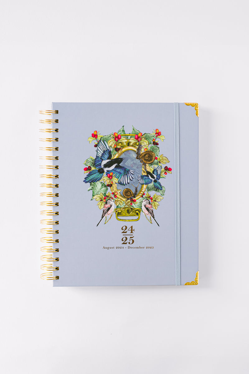 2025 Enchanted Birds 17-Month Weekly Large Spiral Planner