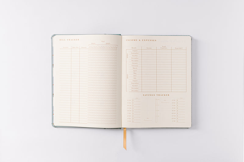 2025 Blue Basketweave Vegan Leather 17-Month Weekly Bound Planner