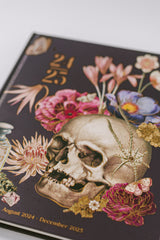 2025 Collage Floral Skull 17-Month Weekly Large Bound Planner