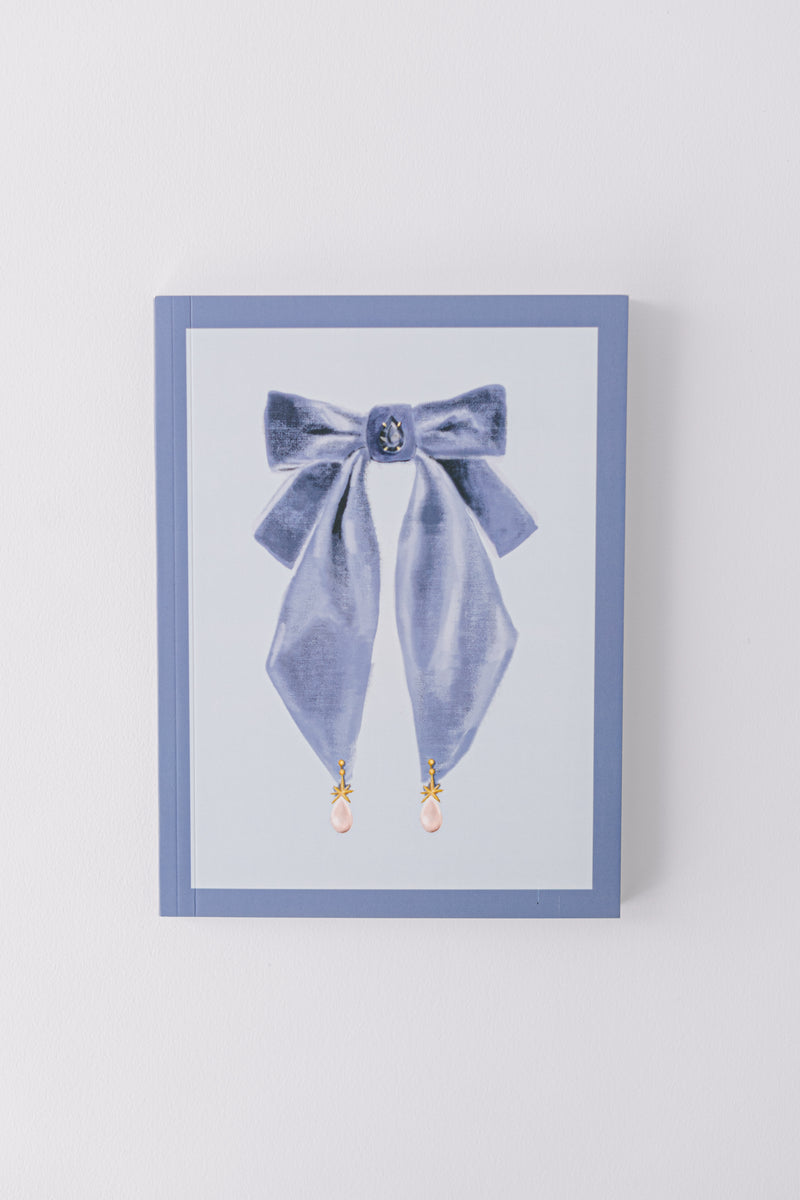 Parisian Blue Antique Bows Softcover Notebook