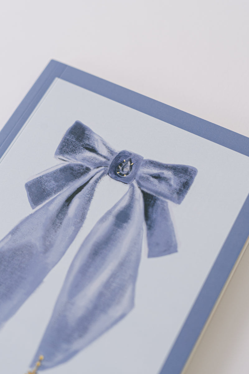 Parisian Blue Antique Bows Softcover Notebook