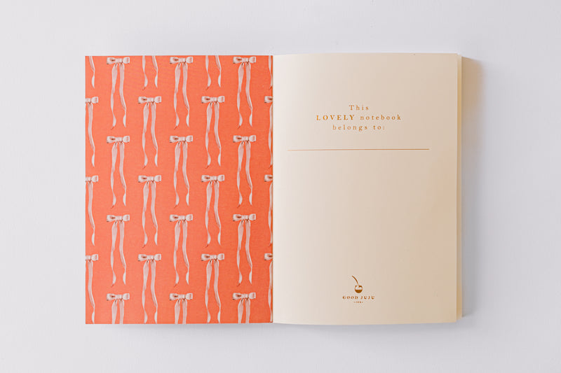 Coral Antique Bows Softcover Notebook