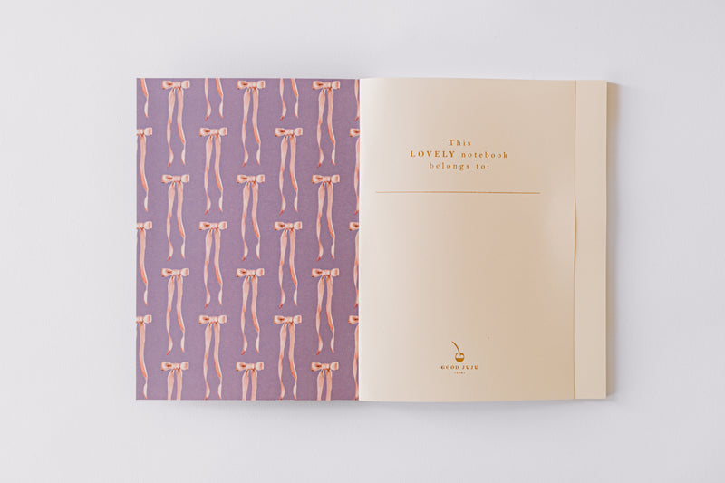 Amethyst Antique Bows Softcover Notebook