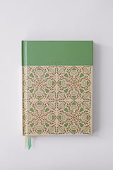 Folk Pattern Hardcover Notebook - Viridian Green