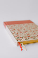 Folk Pattern Hardcover Notebook - Claret Rose