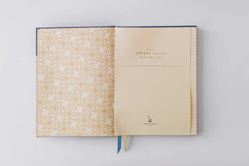 Folk Pattern Hardcover Notebook - Bluebell