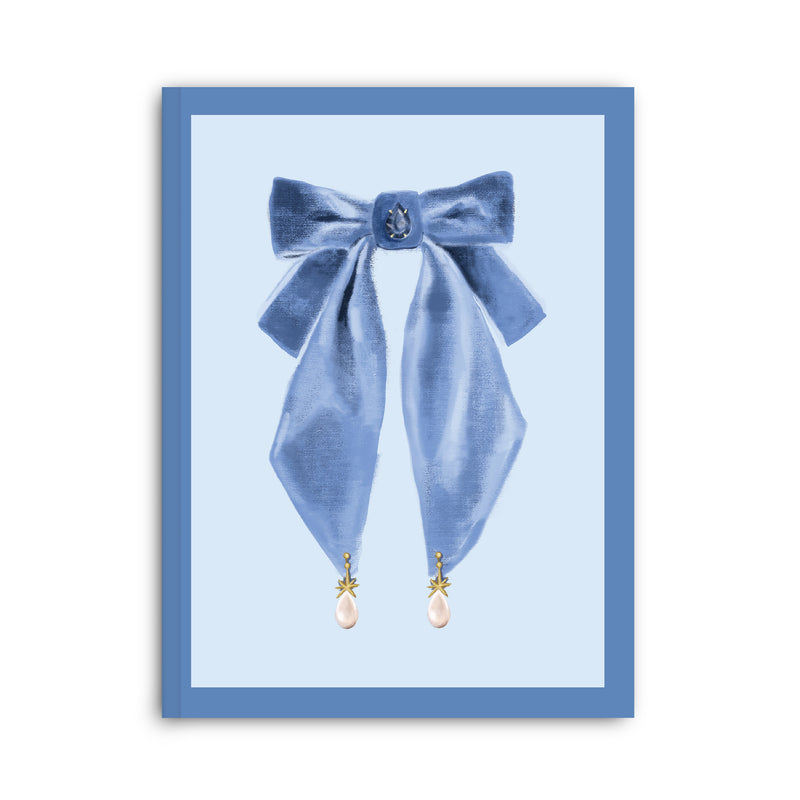 Parisian Blue Antique Bows Softcover Notebook