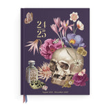 2025 Collage Floral Skull 17-Month Weekly Large Bound Planner