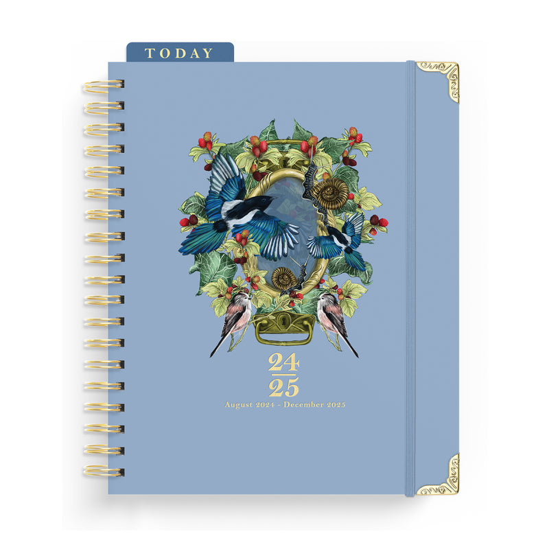 2025 Enchanted Birds 17-Month Weekly Large Spiral Planner